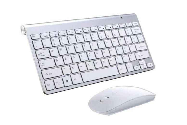 RF333 Wireless Keyboard & Mouse Kit, SilverWhite, Apple Mac Layout
